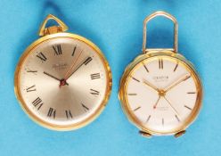 Konvolut mit 2 vergoldeten Frackuhren,