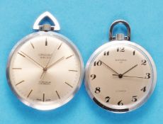 Mixed lot with 2 steel tailcoat watches,