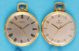 Mixed lot with 2 gold-plated Tissot tailcoat watches with central seconds