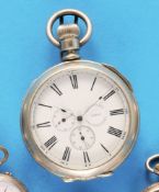 Seltene Silbertaschenuhr mit automatischem Aufzug und Gangreserve