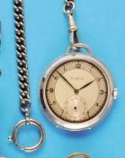 Cortebert, Nickel-Frackuhr mit Nickel-Taschenuhrkette