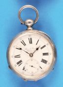 Haas & Privat, Chaux-de-Fonds, sehr große Silbertaschenuhr