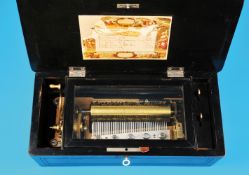 Musikspielautomat mit 8 Melodien, im Deckel Melodienverzeichnis