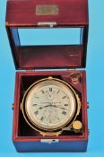 Englisches Schiffs-Chronometer mit „Kew A“, auf Zifferblatt signiert