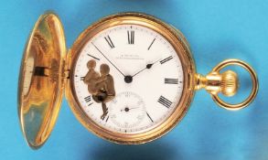 American Waltham USA Traveler, Goldfilled-Taschenuhr mit Sprungdeckel
