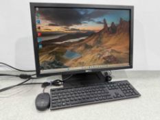 Dell E2210f 22” LCD Monitor 100-240v, With Dell Keyboard & Mouse, Power Supply & HDMI To DVI Cable