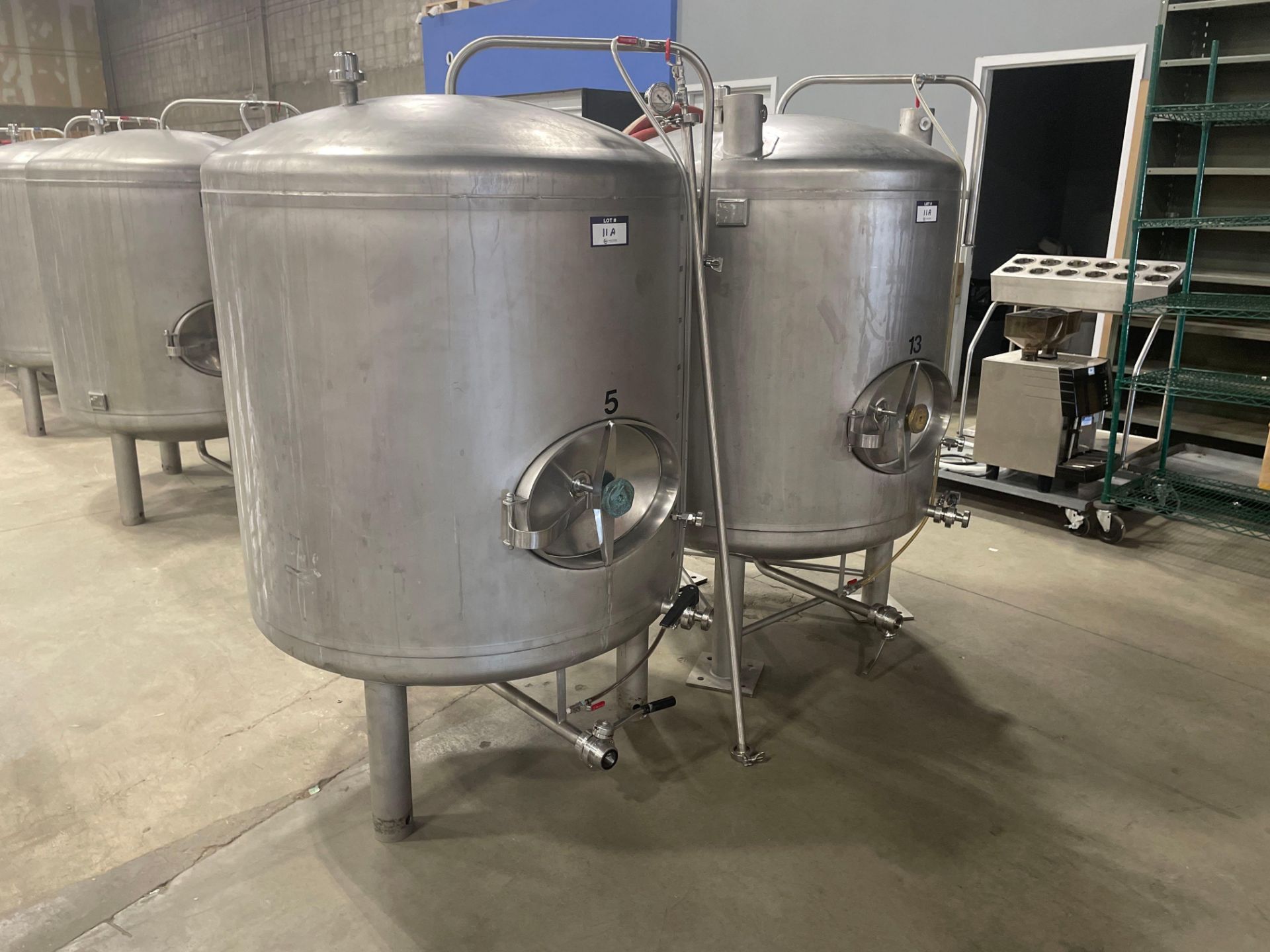 (2) NSI 1,000L STAINLESS STEEL UNJACKETED MATURATION TANKS - DOUBLE STACK, 2,000L TOTAL CAPACITY - Image 3 of 12