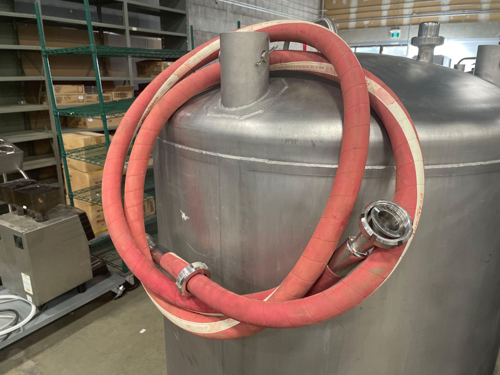 (2) NSI 1,000L STAINLESS STEEL UNJACKETED MATURATION TANKS - DOUBLE STACK, 2,000L TOTAL CAPACITY - Image 10 of 12