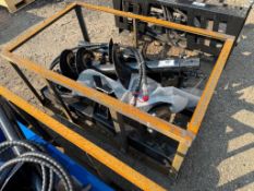 2025 Mower King SSECAG-Y Skid Steer Hydraulic Auger Attachment w/ (3) Asst. Auger Bits