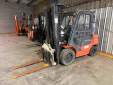 Toyota 7FGU30 LPG 5,000lb. LPG Forklift, 15,449hrs Showing, Enclosed Cab, Heater, etc.