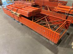 Lot of (5) 42” X 16’ Pallet Racking Uprights and (16) 8’ Beams