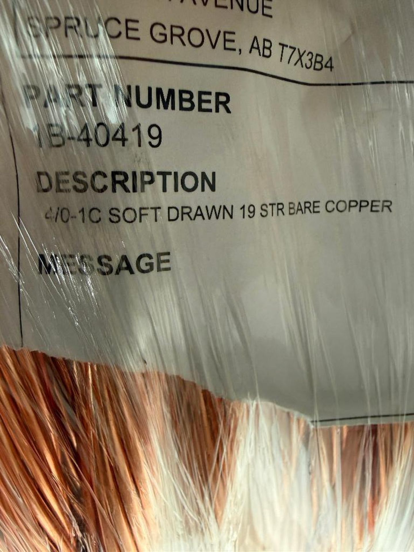 Lot of (1) 300 MT Roll of 4/0-1C Soft Drawn 19 STR Bare Copper *Must Be ...