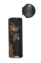 A BLACK-LACQUER SLENDER FIVE-CASE INRO, EDO PERIOD (1615-1868), 18TH/19TH CENTURY
