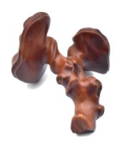 A WOOD NETSUKE OF REISHI FUNGI, EDO PERIOD (1615-1868), MID-19TH CENTURY