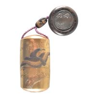ΩSEIUNSAI ATSUYOSHIA GOLD-LACQUER FOUR-CASE INRO, EDO PERIOD (1615-1868) OR MEIJI ERA (1868-1912)