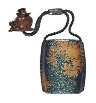 A SHELL-INLAID AND GOLD-LACQUERED FOUR-CASE INRO, EDO PERIOD (1615-1868), 18TH CENTURY