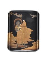 AN INLAID BLACK-LACQUER FOUR-CASE INRO, EDO PERIOD (1615-1868), 19TH CENTURY