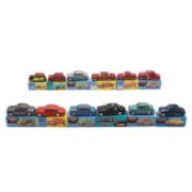 Twelve Corgi die-cast vehicles, mostly playworn or repainted