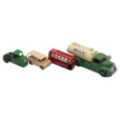 Chad Valley clockwork Milk Tanker, and other playworn diecast vehicles