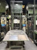 20 tonne hydraulic purpose built presses for inhouse production c/w Infeed Tables