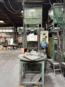 20 tonne hydraulic purpose built presses for inhouse production c/w Infeed Tables