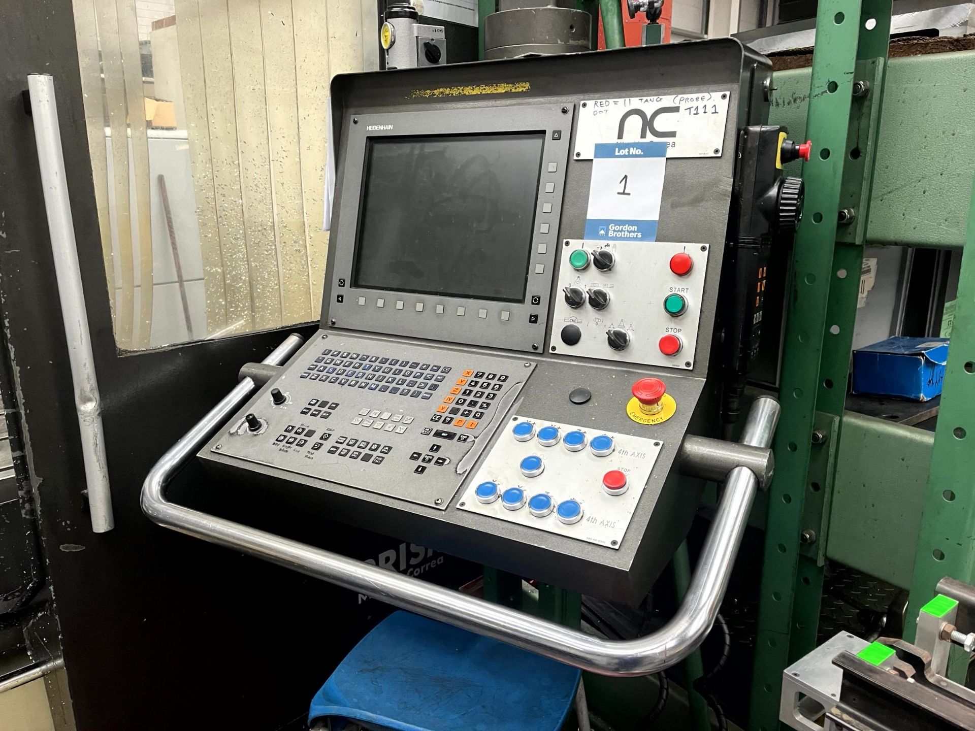 Nicolas Correa Prisma 20 4-axis bed type milling machine with bed-mounted outfeed swarf conveyor, - Image 2 of 34