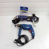 Power Craft 9283 125mm Angle Grinder & Draper PTS10V Hammer Drill. 240V.