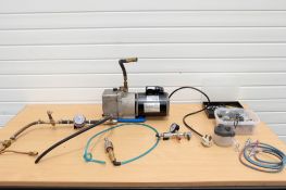 Robinair RA15628 Compressor With Attachments. Capacity 6 CFM. Single Phase Motor: 1/2HP.