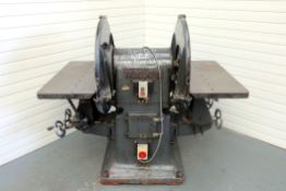 Wadkin Type T41/24 Double Disk Sander. Sanding Wheel Diameter 30". Table Size L: 34" W: 17". 3 Phase