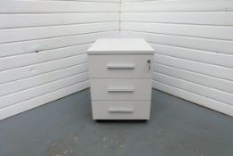 3 Drawer Under Desk Drawer Cabinet on Wheels With Lock and Key.