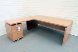 Desk With Under Desk Drawer Unit. L: 2020mm. W: 2000mm.