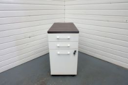 3 Drawer Side Desk Drawer Unit on Wheels With Lock and Key.