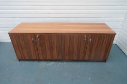 Double Cabinet With Lock and Key. With Shelves and Built in Fridge on Corner Cupboard. Dimensions: 7