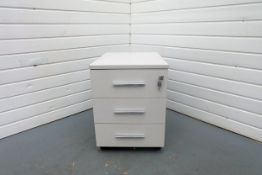 3 Drawer Under Desk Drawer Cabinet on Wheels With Lock and Key.
