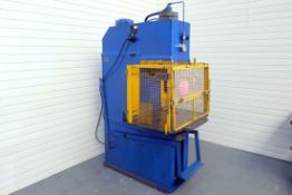 HI-TON PR50/1 1/4G/10 Hydraulic Press. Capacity 50 Tonnes. Throat 250mm. Platen Size 960 x 710mm.