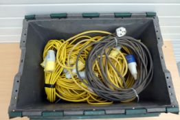 Assortment of 110V Extension Leads and 1 x 240V to Single Phase Lead.