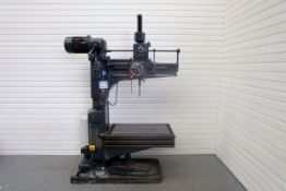 Archdale 38" Sensitive Radial Arm Drill. Spindle Radius 38". Horizontal Traverse 26". Spindle 3 MT.