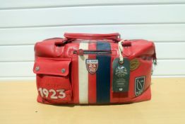 Lemans Gaston Leather 48hr Bag. Size Medium. Racing Red