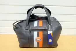 Grand Prix Orignals Gulf Leather Travel Bag. Size Medium Navy blue