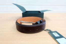 Lotus Leather Belt Dark Brown Size M.