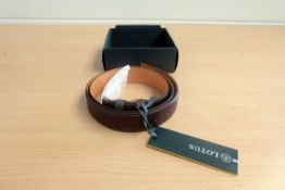 Lotus Leather Belt Dark Brown Size XL.