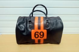 Larrini No.69 Weekender Bag Black & Orange