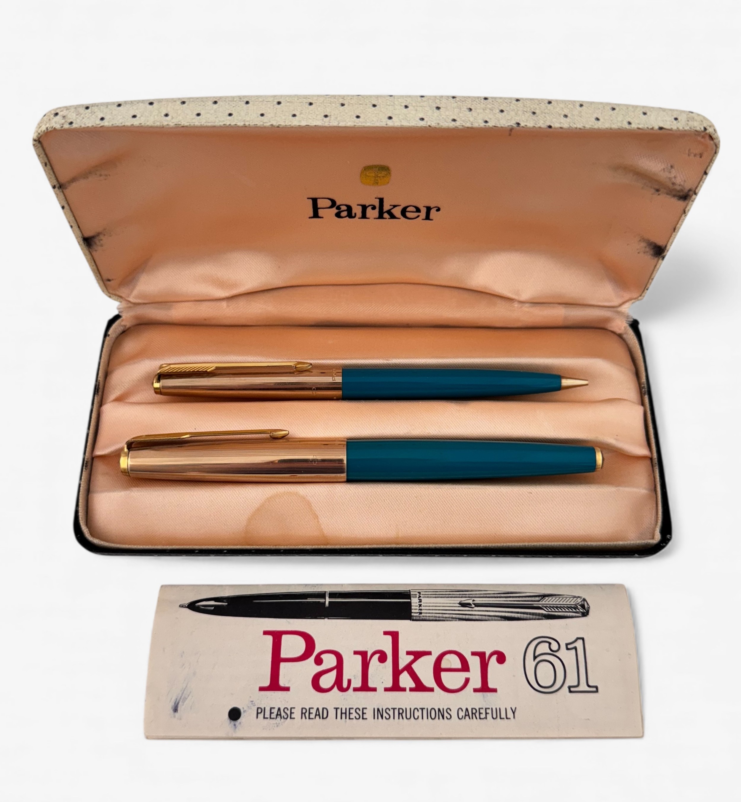 A Waterman Ideal ballpoint pen and a Parker 61 set comprising of a ...