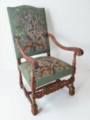 Armlehnsessel, wohl Mooreiche