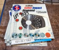 8 - various 125mm diamond cutting discs ** New and unused **