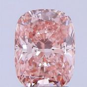 Cushion Brilliant Cut Diamond 2.00 Carat Fancy Vivid Pink VS1 Clarity IGI Cert EX EX