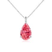 Fancy Pink Pear Cut Diamond 2.00 Carat Pendant set in 18k White Gold & Chain- VS1 Clarity