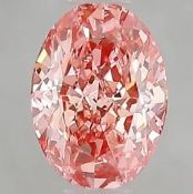 Oval Cut Diamond 1.00 Carat Fancy Vivid Pink VS1 Clarity EX, EX IGI Certificate