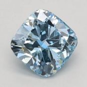 Cushion Brilliant Cut Diamond 1.00 Carat Fancy Intense Blue VS2 Clarity EX EX IGI