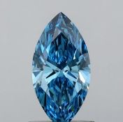 Marquise Cut Diamond 1.00 Carat Fancy Vivid Blue VS2 Clarity EX, EX IGI Certificate